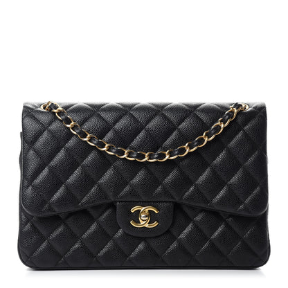 Chanel Caviar Quilted Jumbo Double Flap Black 1 of 11
