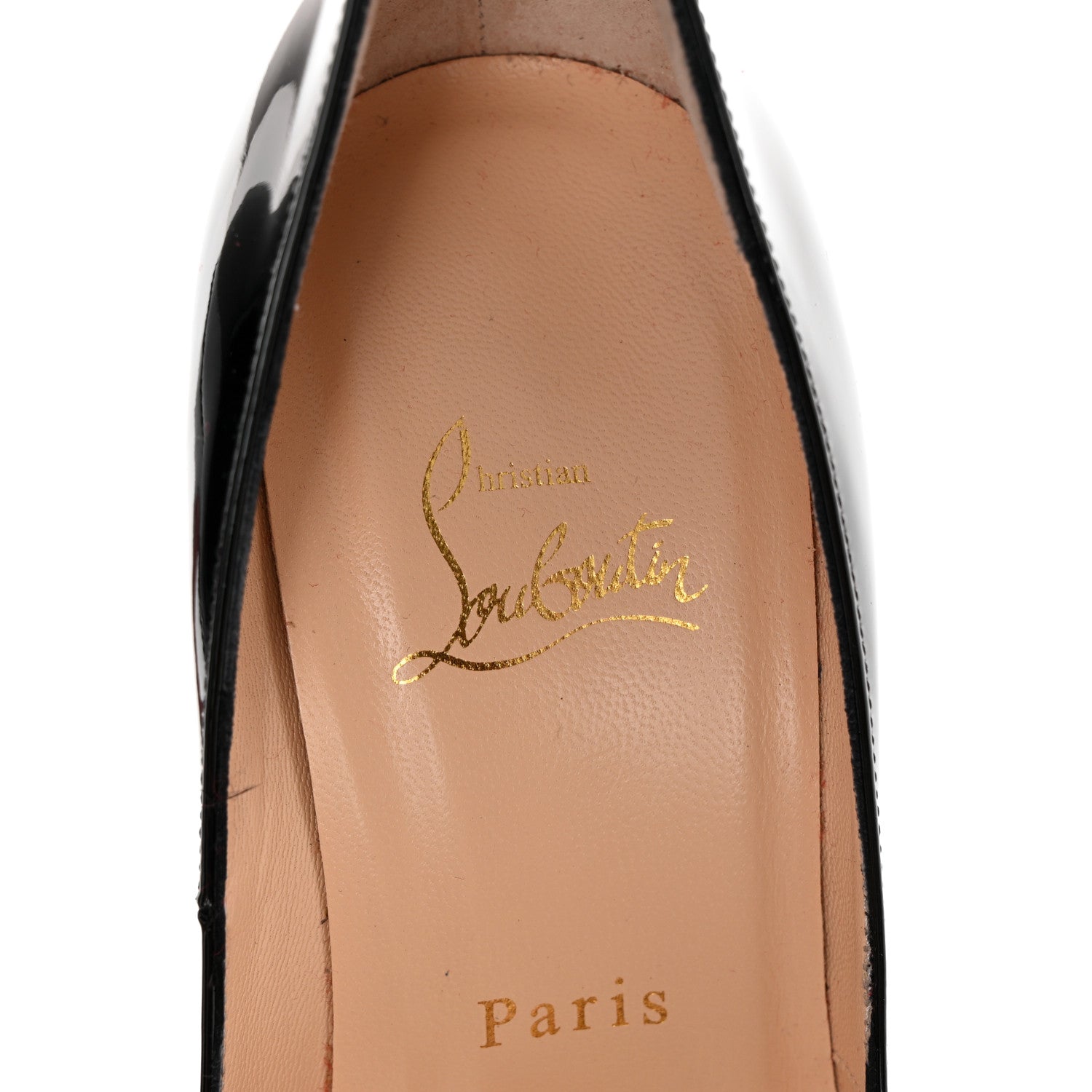 Christian Louboutin Patent Lady Peep 150 Pumps 38 Black 7 of 11