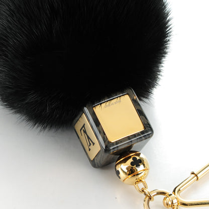 Louis Vuitton Mink Fur Fluffy Bag Charm Black 3 of 5