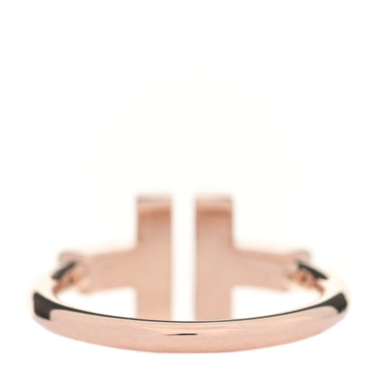 Tiffany 18K Rose Gold Diamond Mother of Pearl T Wire Ring 49 5 3 of 4