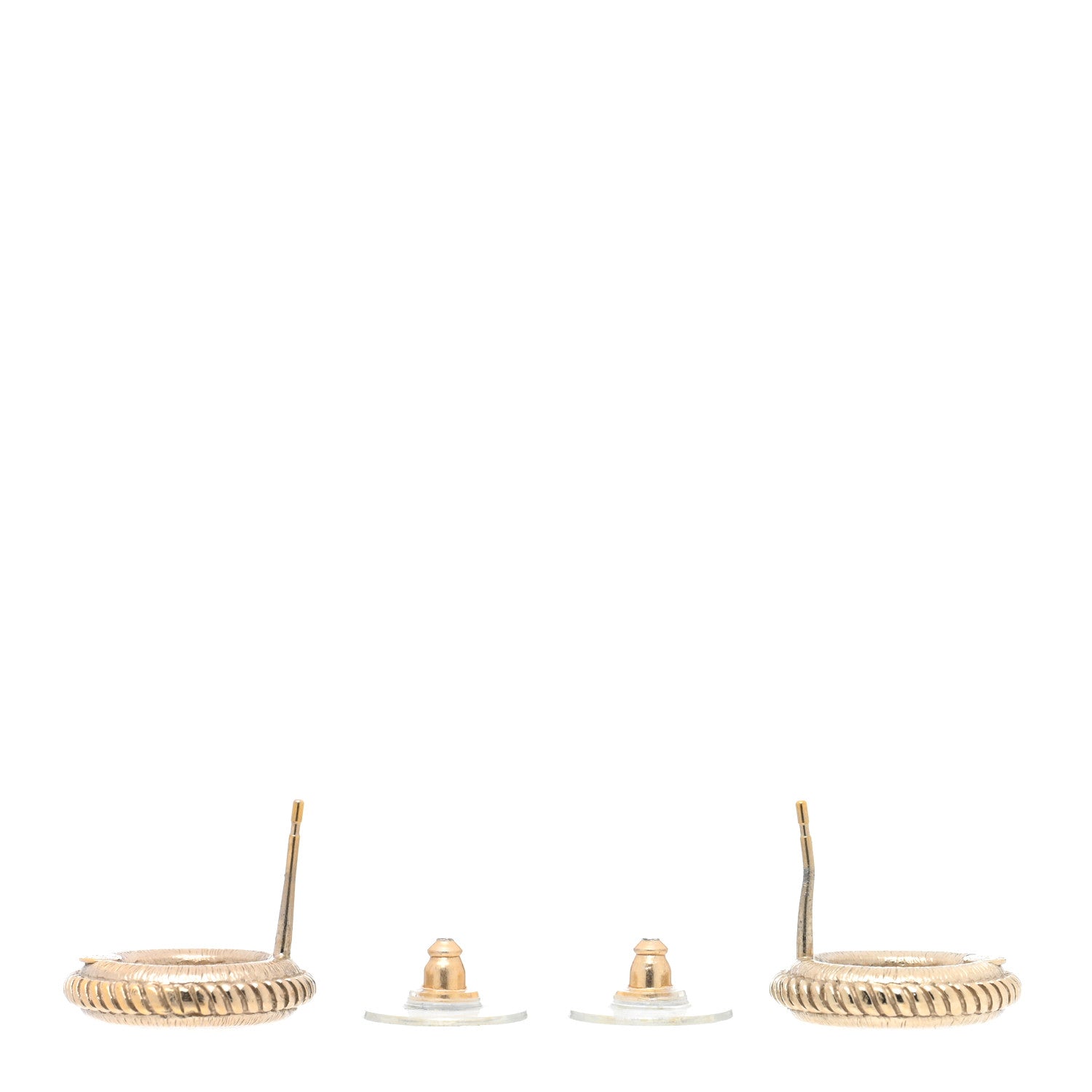 Chanel Twisted CC Earrings Light Gold 3 of 5