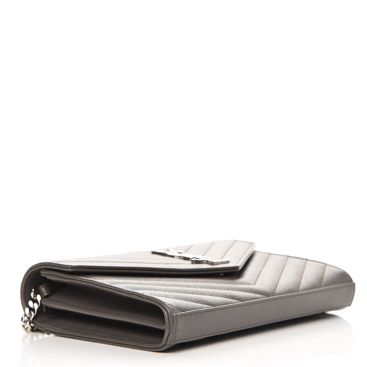 Grain De Poudre Matelasse Chevron Monogram Chain Wallet Earth