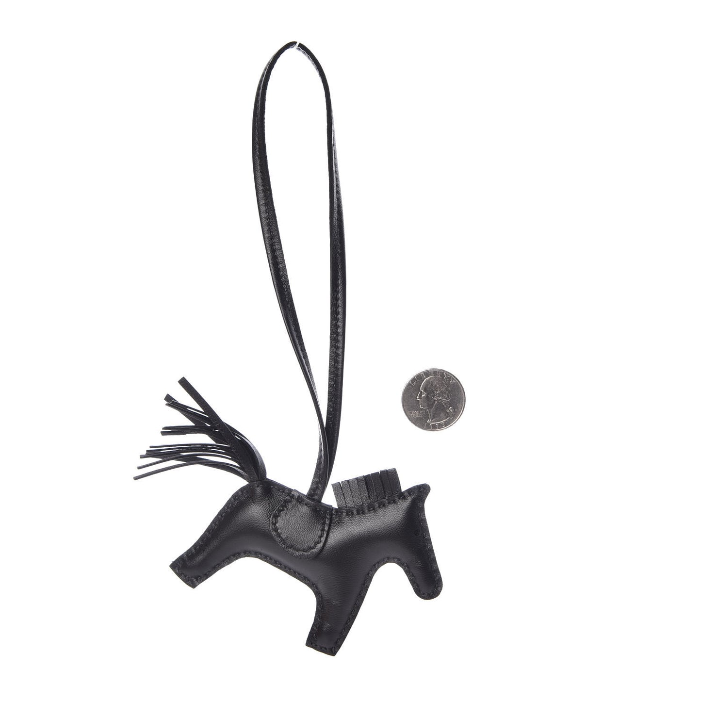 Milo Lambskin Grigri Rodeo Horse Bag Charm PM So Black