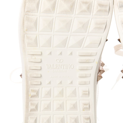 Valentino Garavani Calfskin Rockstud Untitled Open Sneakers 37 White Pewter 6 of 18