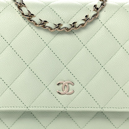 Chanel Caviar Quilted Wallet On Chain WOC Light Green 8 of 10
