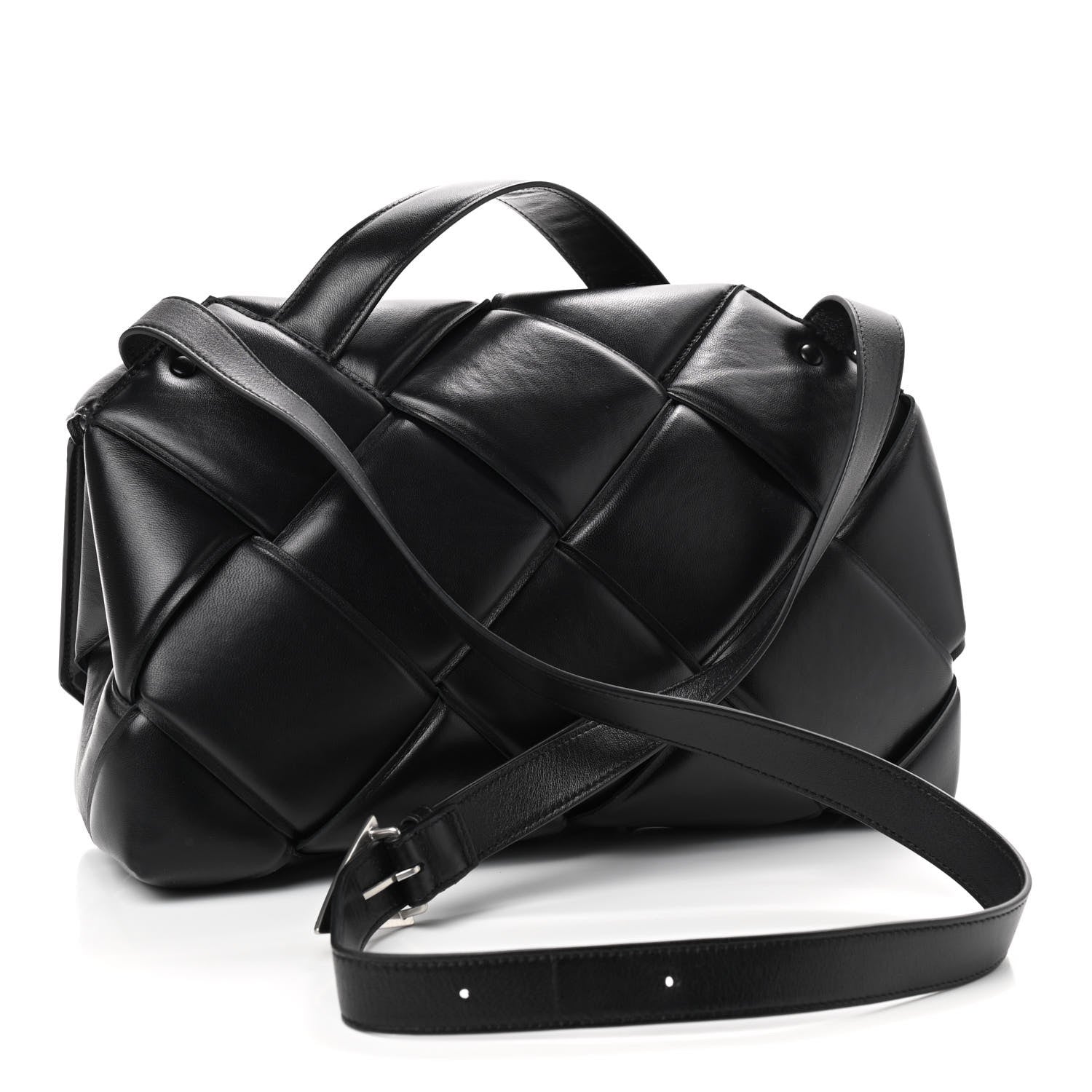 Bottega Veneta Nappa Intreccio Padded Top Handle Shoulder Bag Black 3 of 8