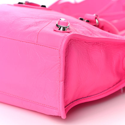 Balenciaga Agneau Classic Silver Hardware S City Rose Fluo 5 of 11