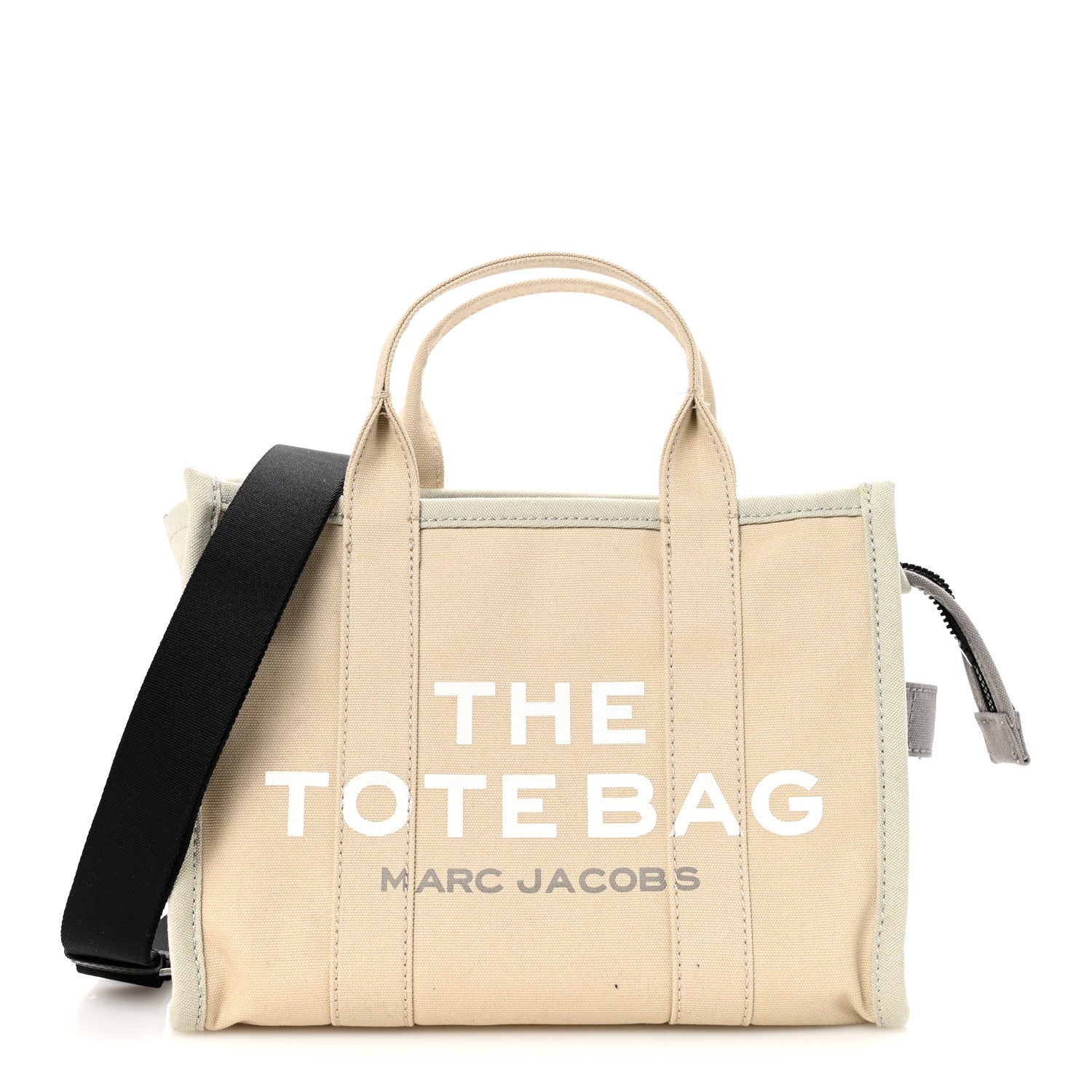 Marc Jacobs Cotton Canvas Colorblock Medium The Traveler Tote Bag Beige Multicolor 1 of 10