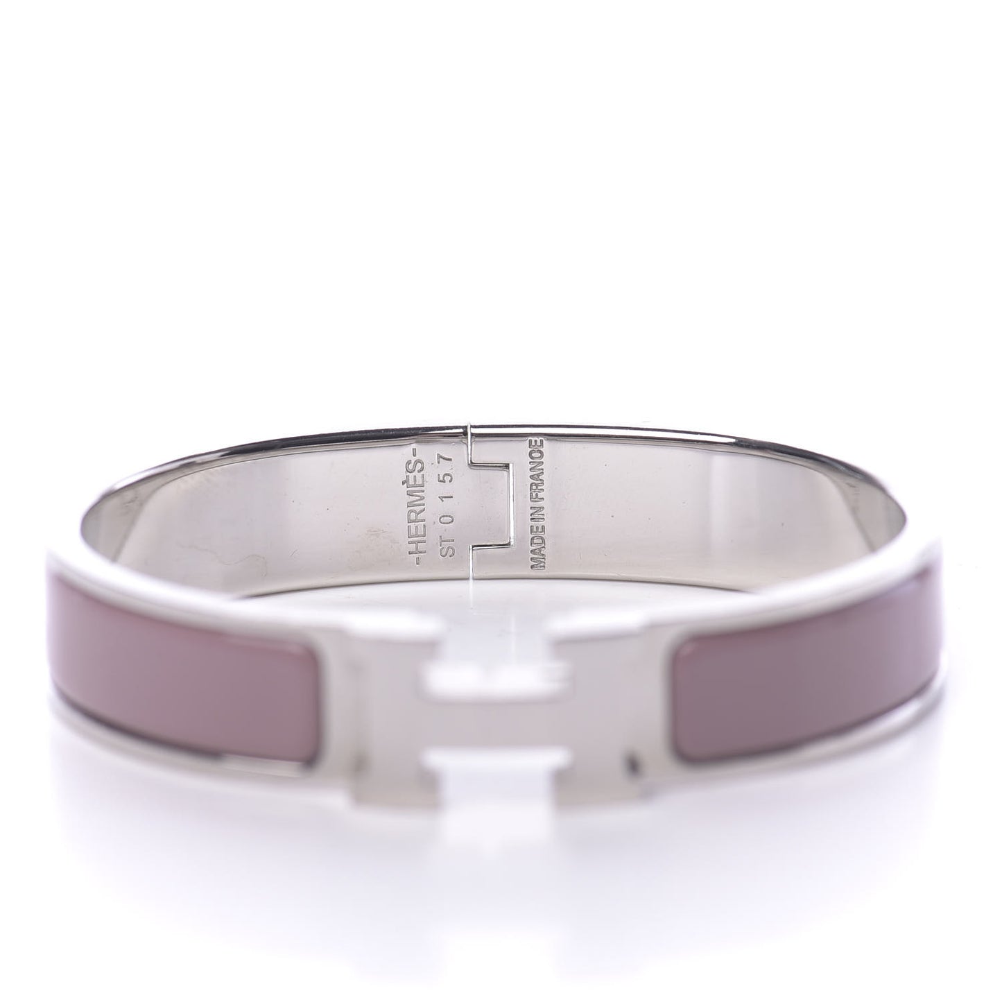 Enamel Narrow Clic Clac H Bracelet PM Rose Poudre