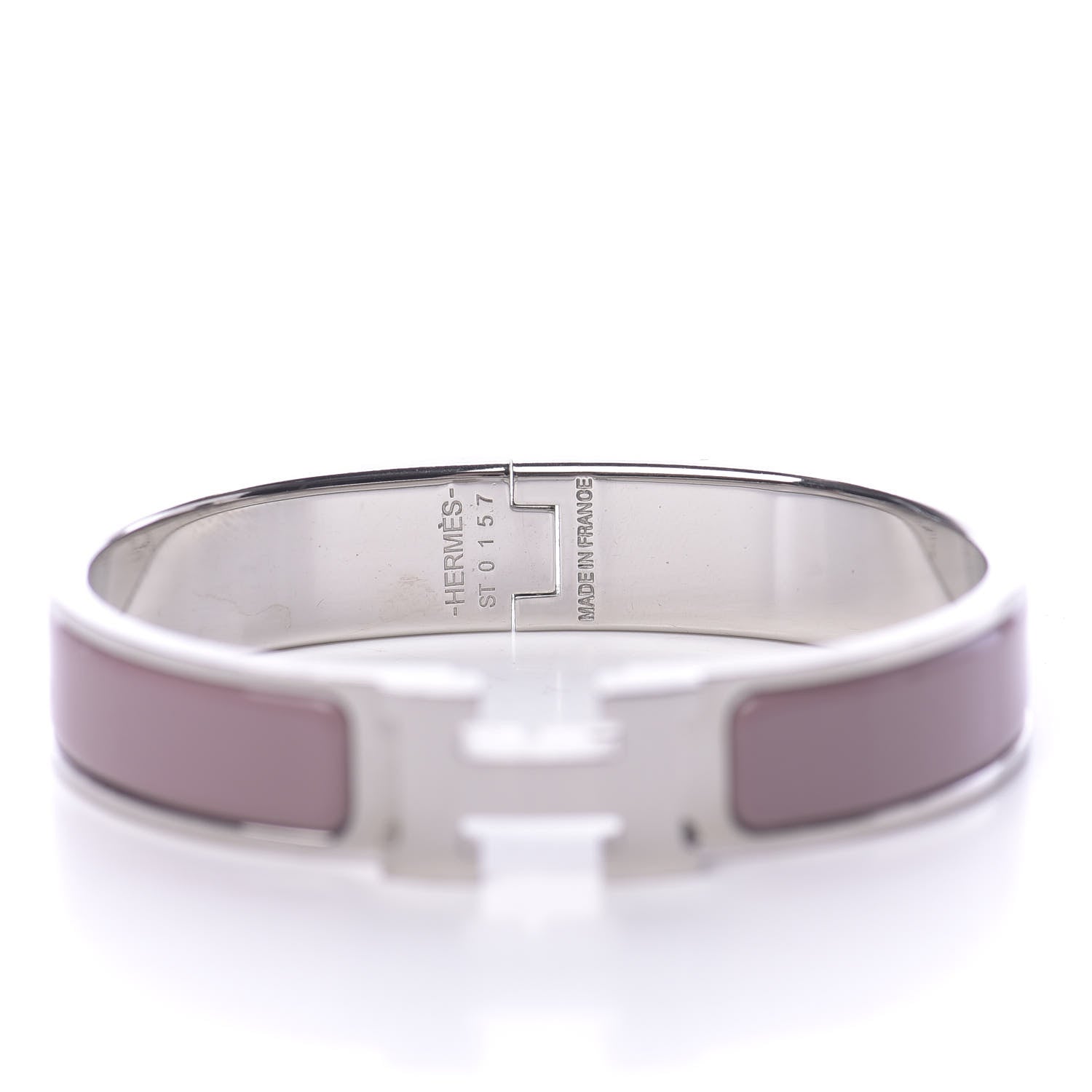 Hermes Enamel Narrow Clic Clac H Bracelet PM Rose Poudre 4 of 4