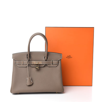 Hermes Togo Horseshoe Birkin 30 Etoupe Trench 11 of 11