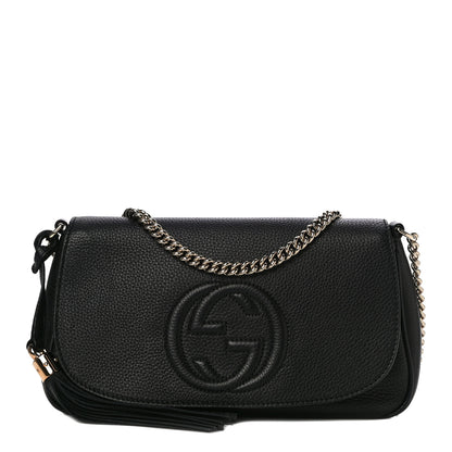 Gucci Pebbled Calfskin Medium Soho Flap Crossbody Black 1 of 12