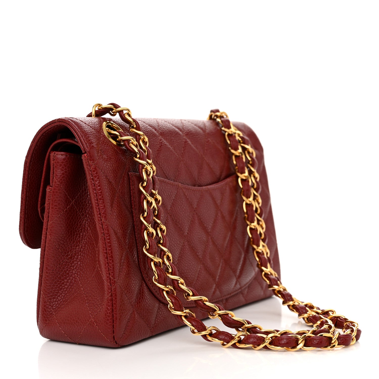 Chanel Caviar Quilted Small Double Flap Dark Red 3 of 10