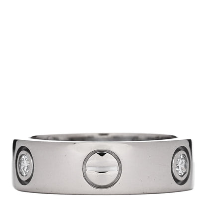 Cartier 18K White Gold 3 Diamond 5.5mm LOVE Ring 50 5.25 3 of 6