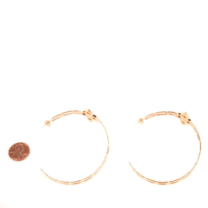 Louis Vuitton Swarovski Crystal Flower Power Hoop Earrings Gold 2 of 6