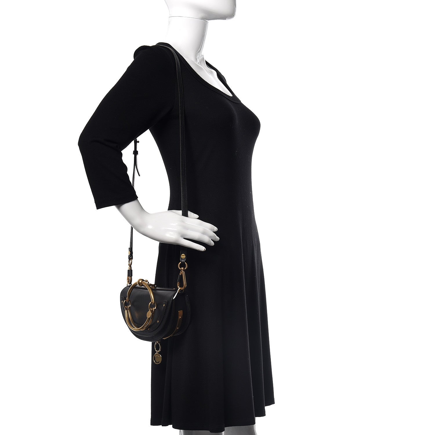 Chloe Calfskin Small Nile Bracelet Minaudiere Bag Black 2 of 7