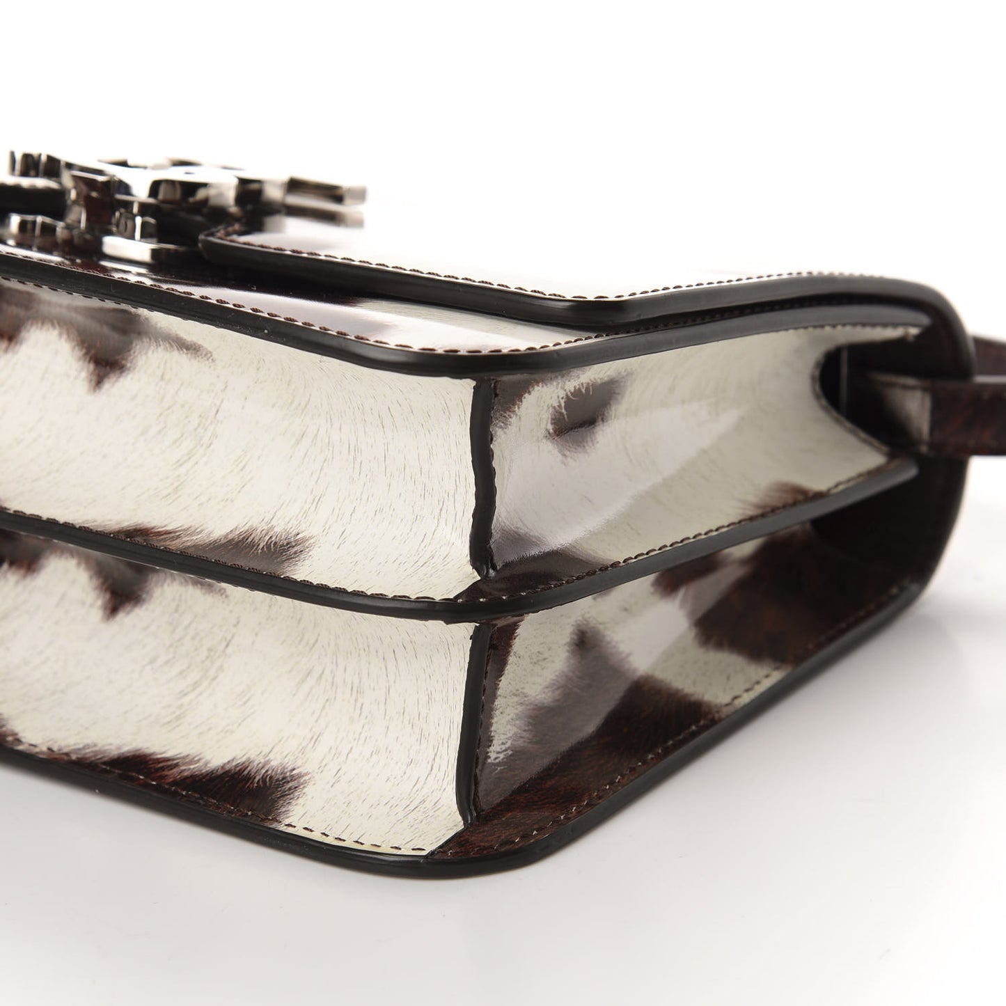Patent Calfskin Cow Print Small TB Bag