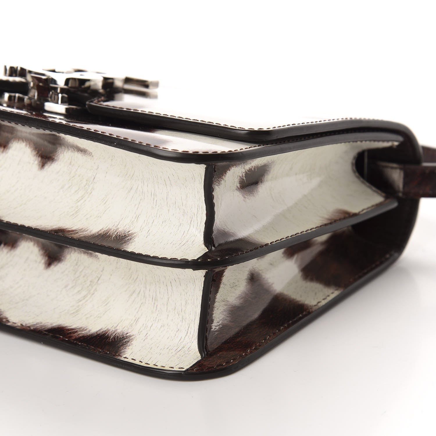 Burberry Patent Calfskin Cow Print Small TB Bag 6 of 9