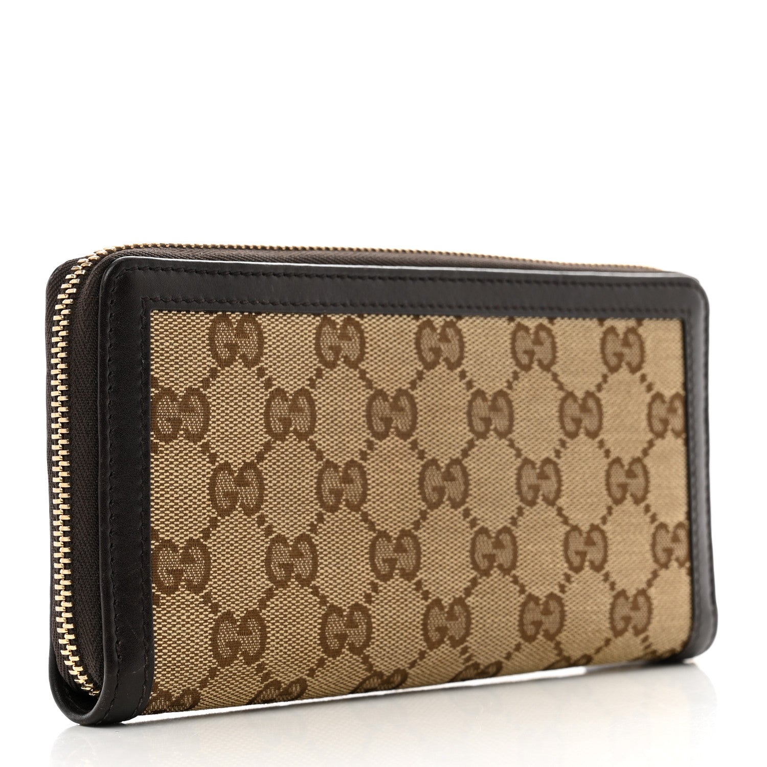 Gucci Monogram Margaux Calfskin Sukey Zip Around Wallet Beige Ebony Cocoa 4 of 8
