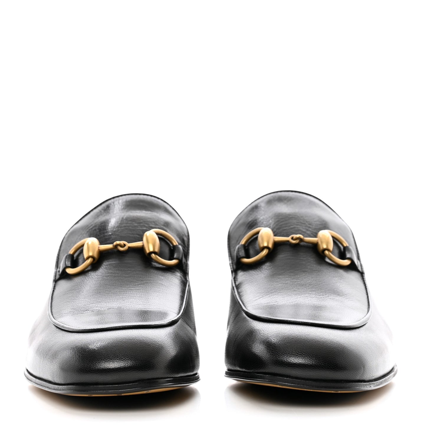 Goatskin Womens Horsebit Mid-Heel Loafers 38 Black