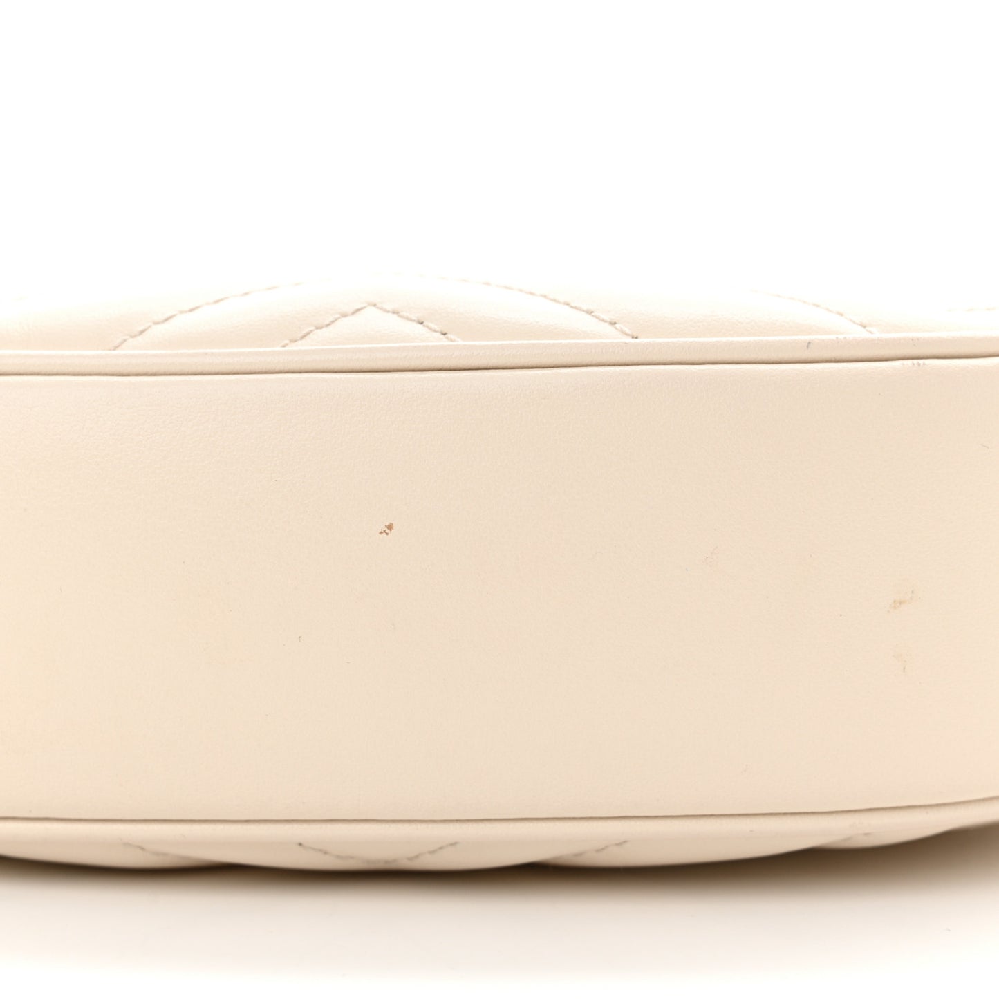 Calfskin Matelasse Chevron Mini GG Marmont Half Moon Hobo Mystic White