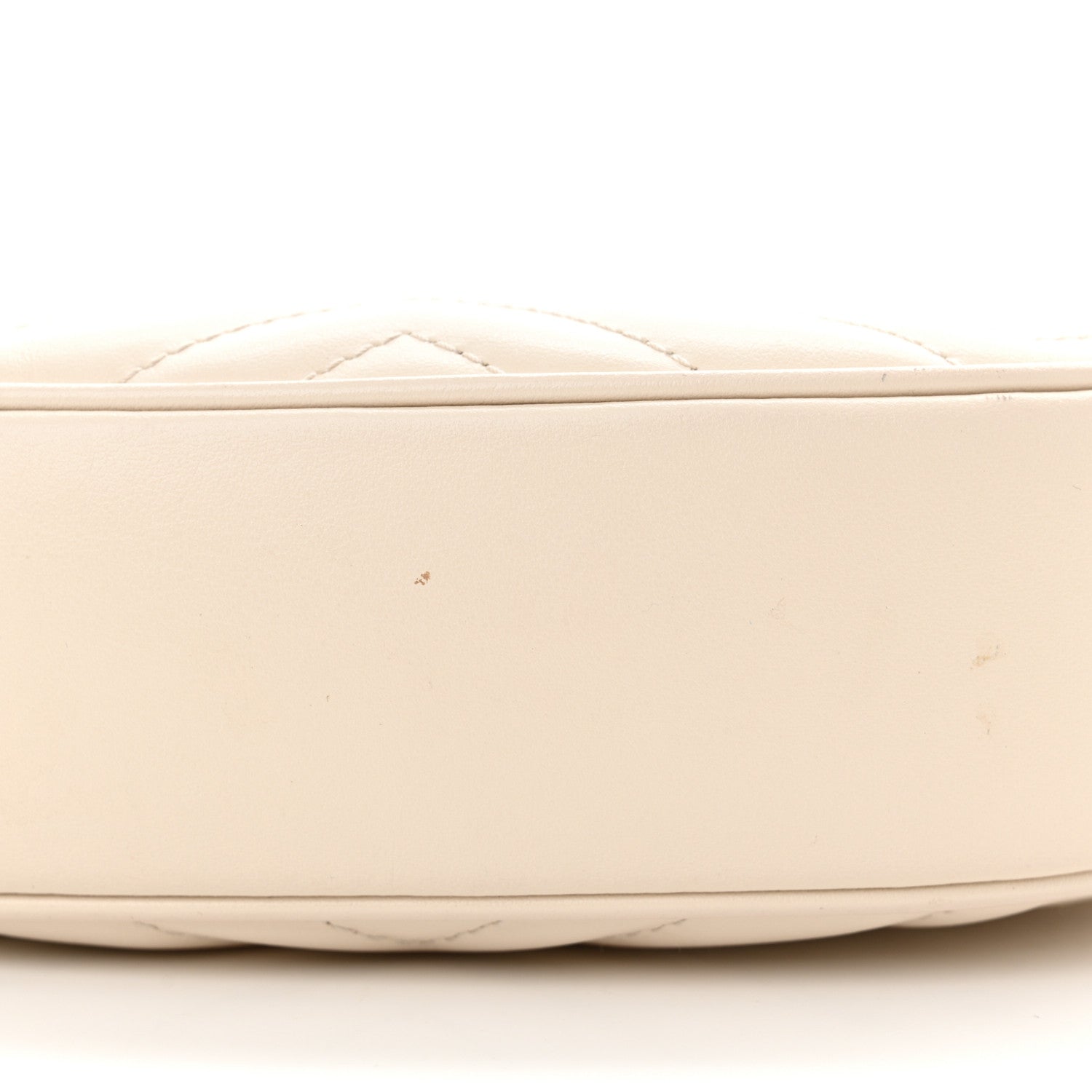 Gucci Calfskin Matelasse Chevron Mini GG Marmont Half Moon Hobo Mystic White 11 of 13