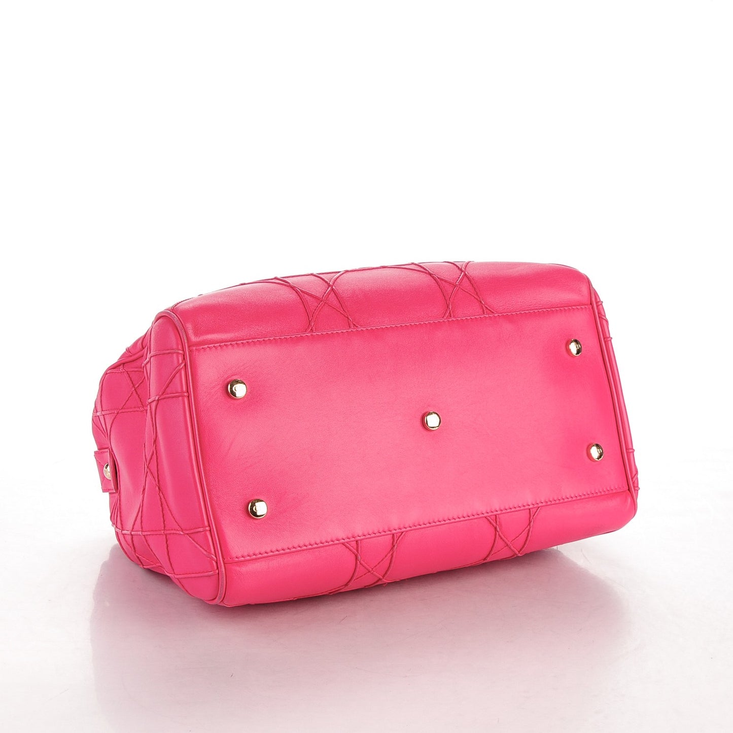 Lambskin Cannage Granville Polochon Fuchsia