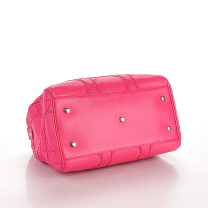 Christian Dior Lambskin Cannage Granville Polochon Fuchsia 4 of 12