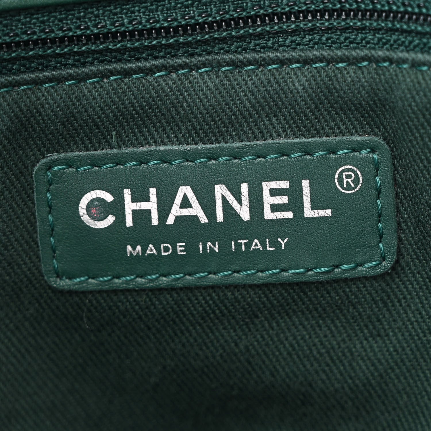 Chanel Calfskin Quilted Large Shopping In Chains Tote Green 6 of 13