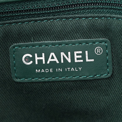 Chanel Calfskin Quilted Large Shopping In Chains Tote Green 6 of 13