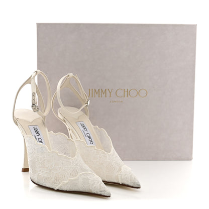 Jimmy Choo Satin Lace Faiz 100 Pumps 38 Ivory 12 of 12