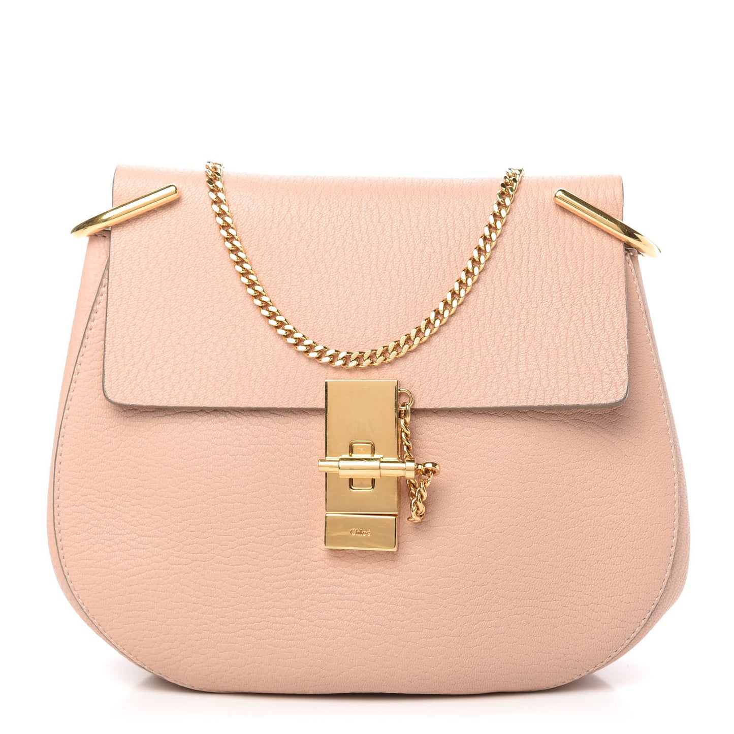 Grained Lambskin Drew Shoulder Bag Cement Pink