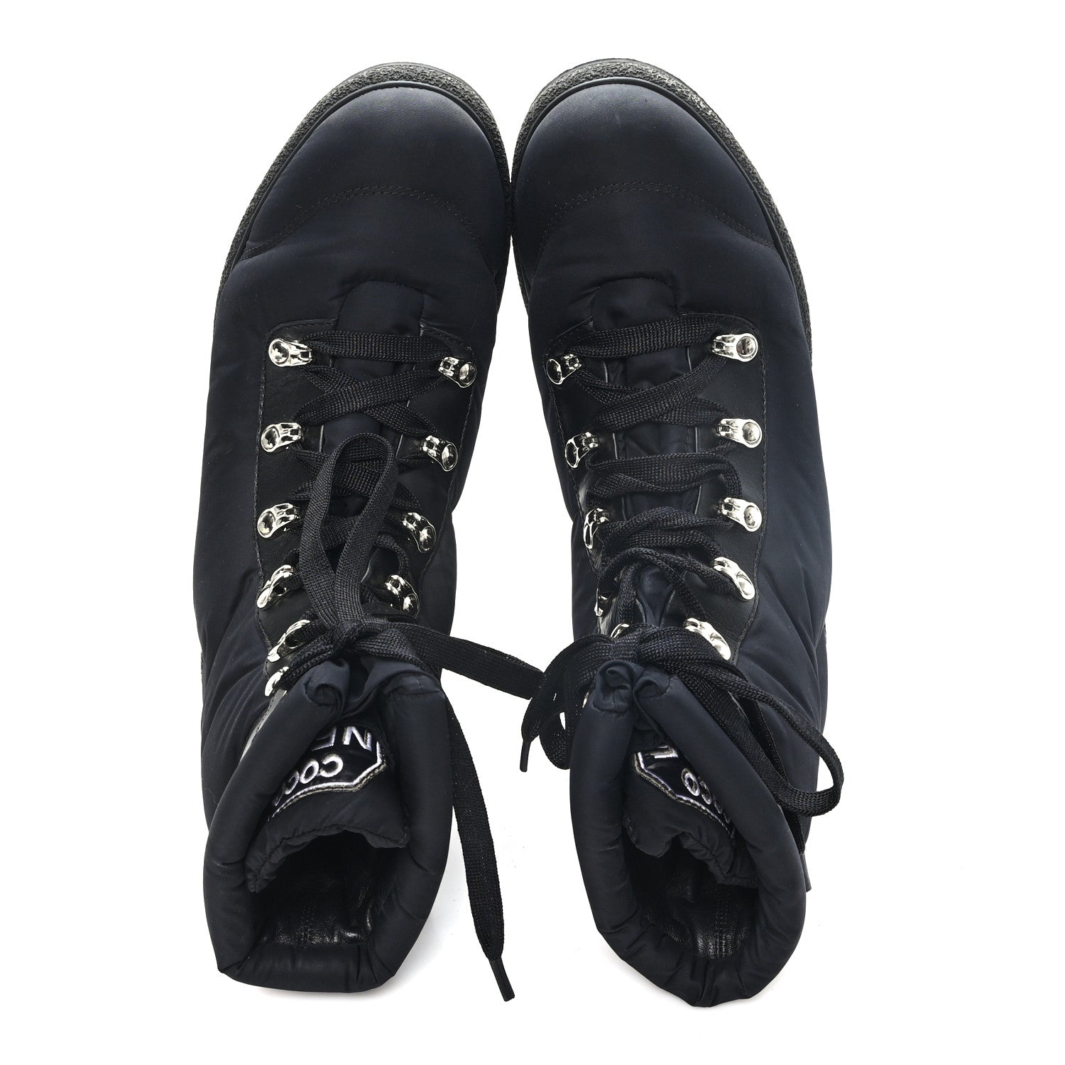 Chanel Nylon Calfskin Womens Coco Neige Short Boots 40 Black 2 of 9