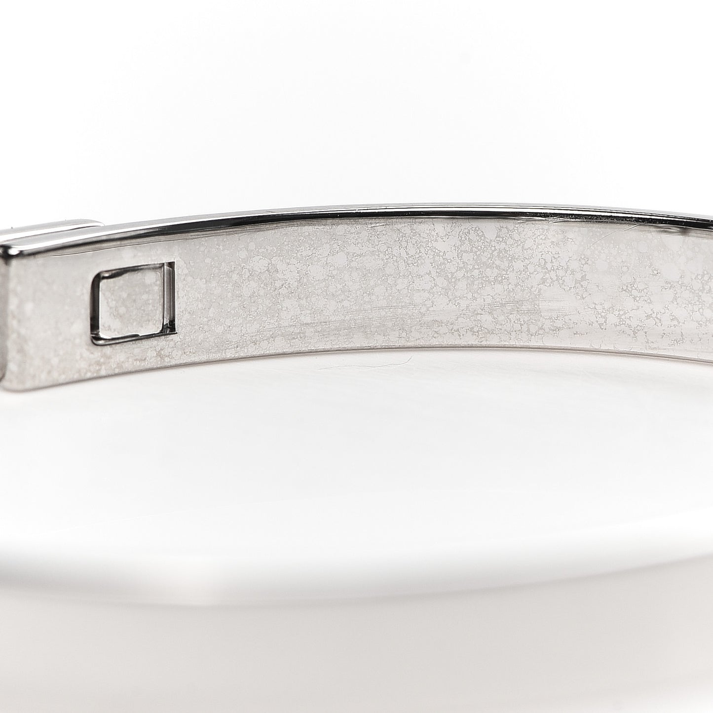 18K White Gold Pave Diamond PM Collier De Chien Bracelet ST