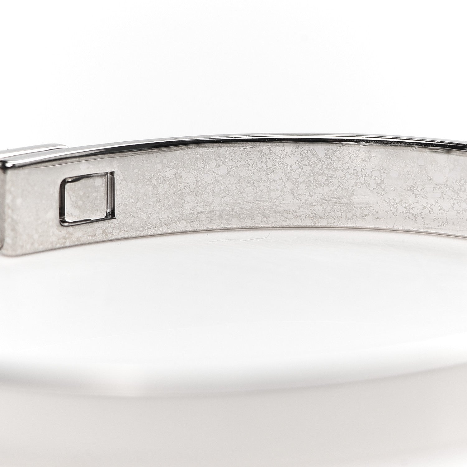 Hermes 18K White Gold Pave Diamond PM Collier De Chien Bracelet ST 7 of 7