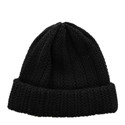 Chanel Wool Cashmere CC Beanie Hat Black White 3 of 5