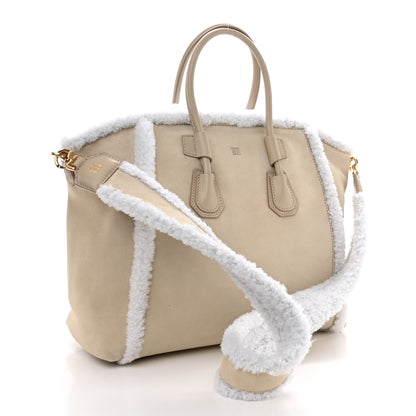 Givenchy Suede Shearling Small Antigona Natural Beige 3 of 9