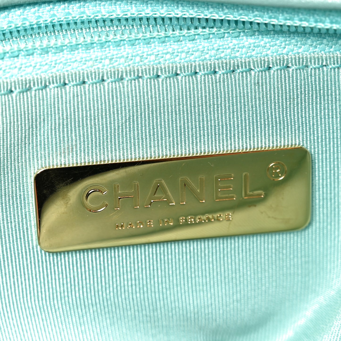 Goatskin Quilted Medium Chanel 19 Flap Light Blue