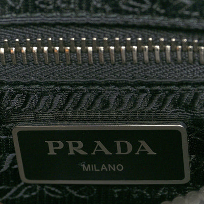 Prada Re-Nylon Triangle Padded Patchwork Shoulder Bag Black 6 of 10