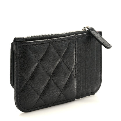 Chanel Caviar Quilted Flap Zip Card Holder Black 3 of 8