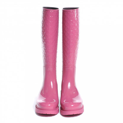 Louis Vuitton Rubber Embossed Monogram Splash Rain Boots 38 Pink 2 of 8