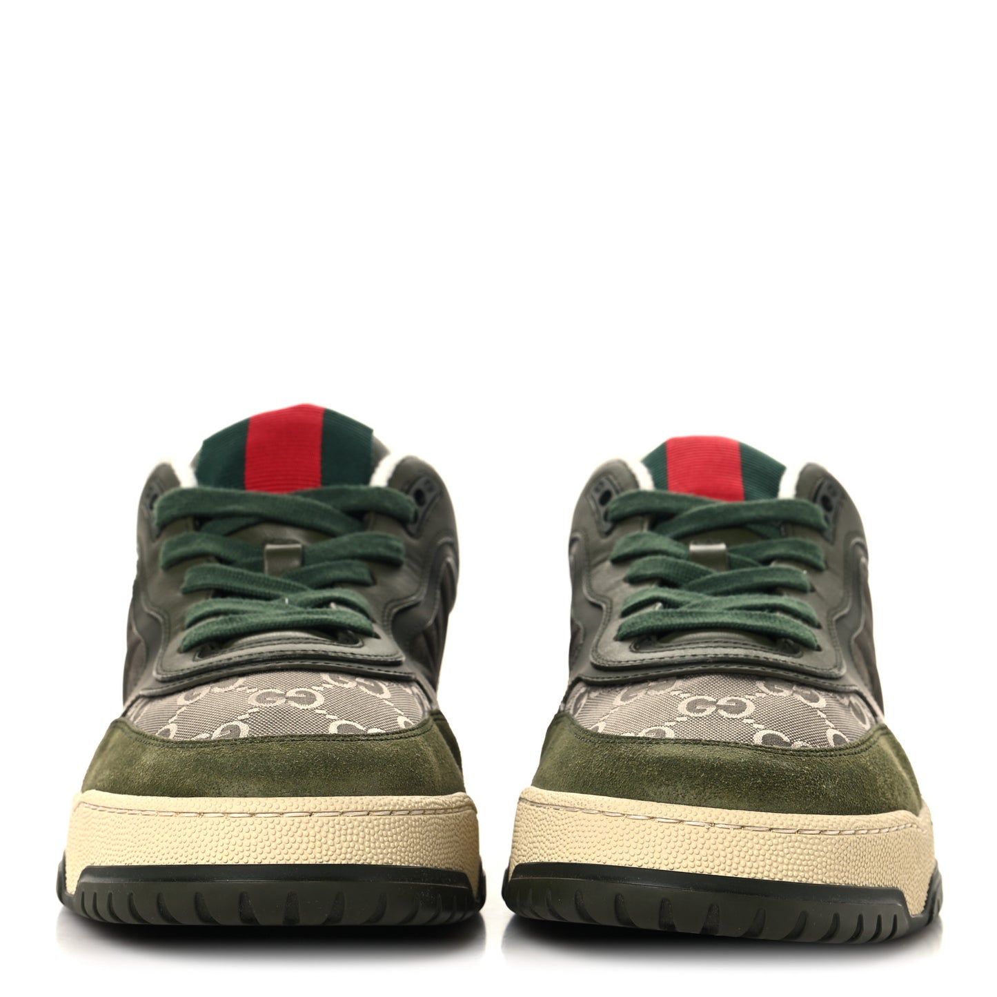 Nylon Suede Calfskin Mens Re-Web Sneakers 9.5 Dark Green