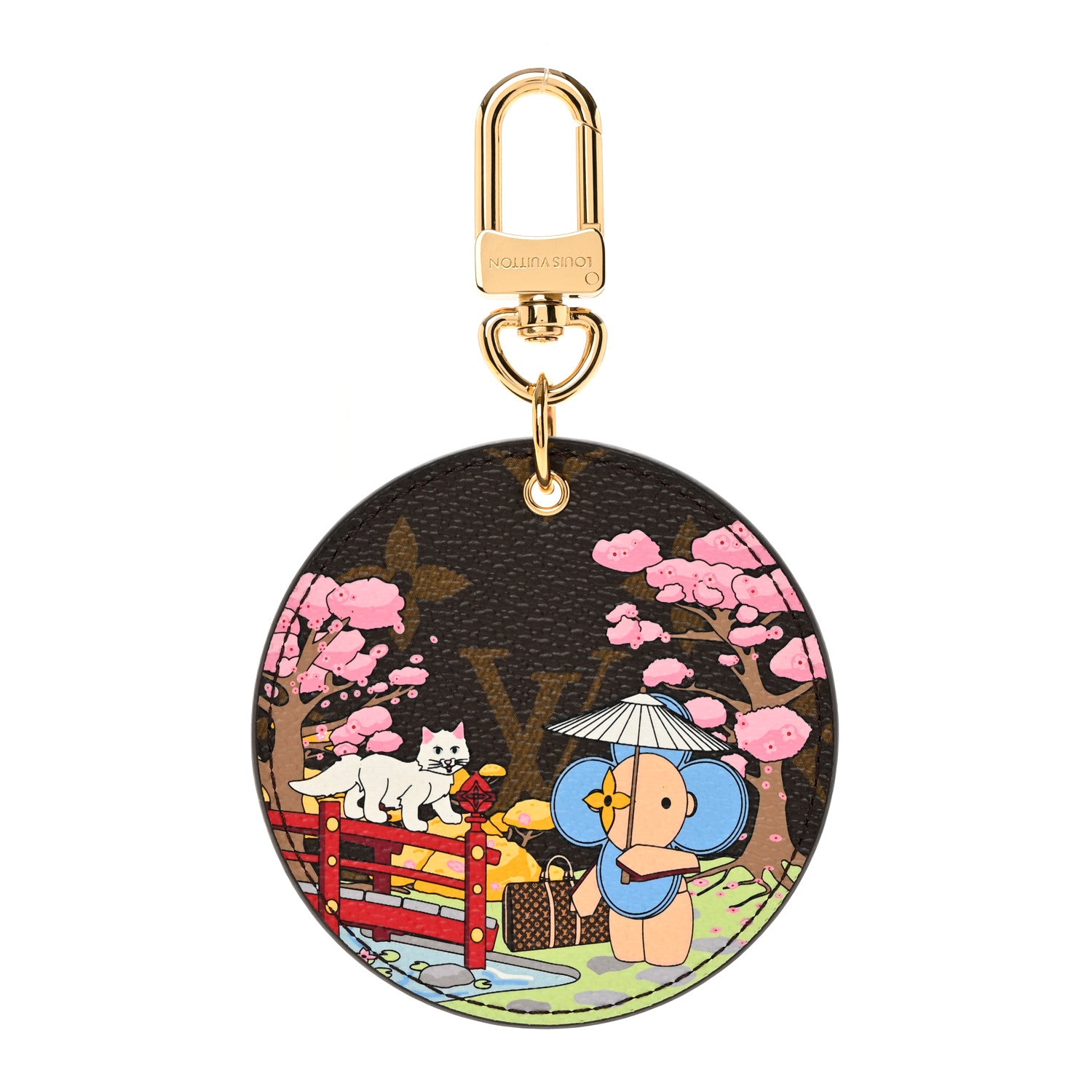 Louis Vuitton Monogram 2021 Christmas Animation Japanese Garden Bag Charm Key Ring Wisteria Pink 1 of 4