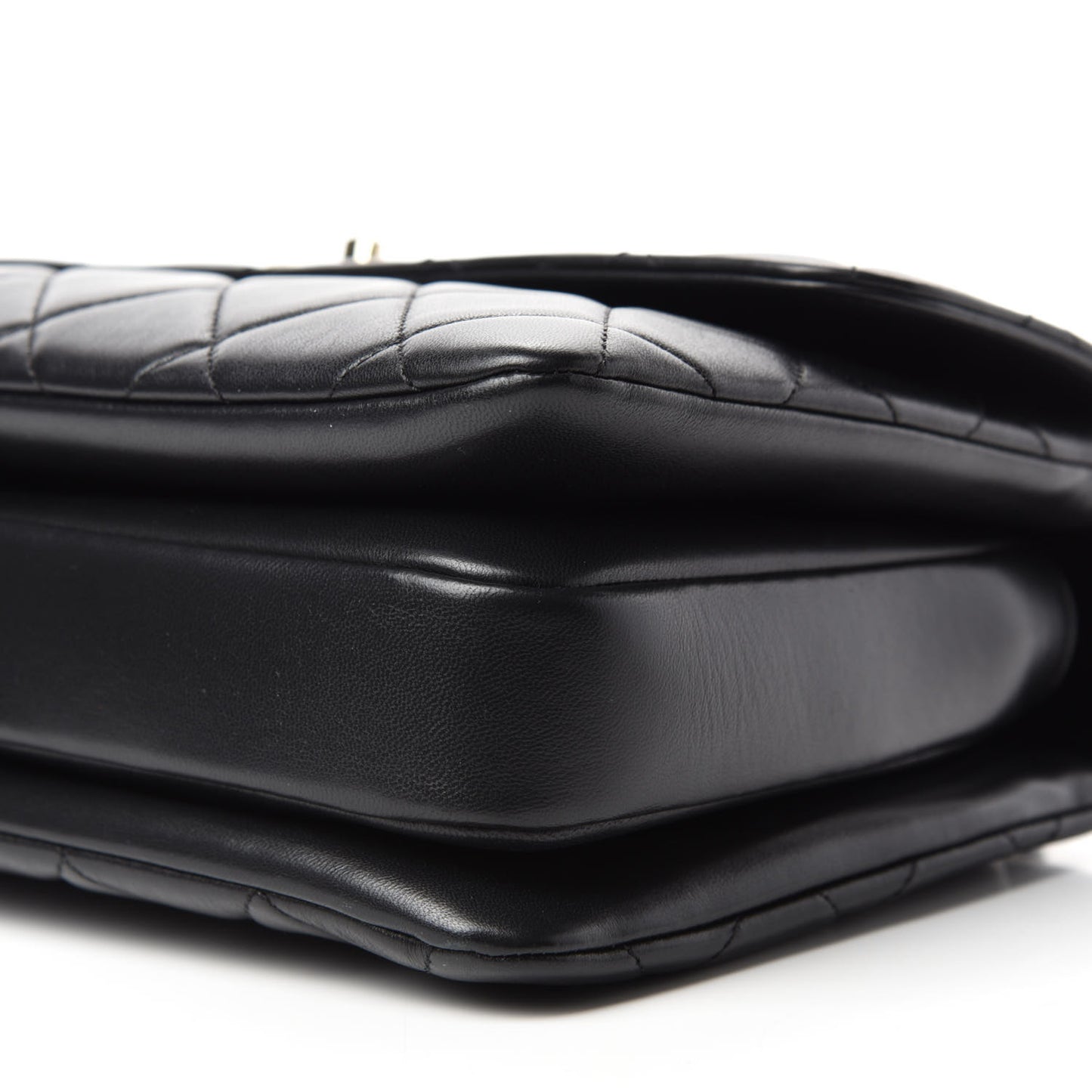 Lambskin Quilted Medium Trendy CC Flap Dual Handle Bag Black