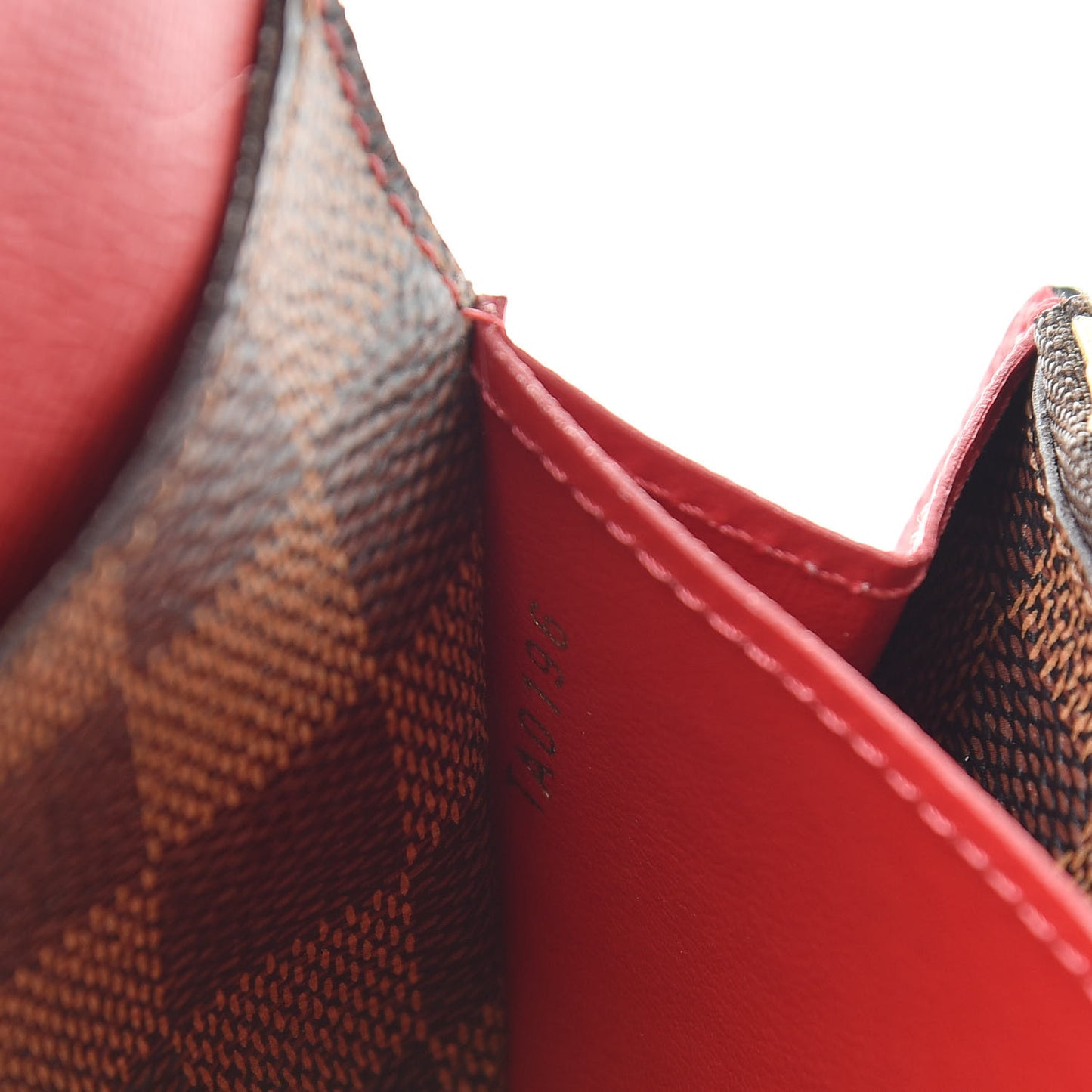 Damier Ebene Emilie Wallet Red