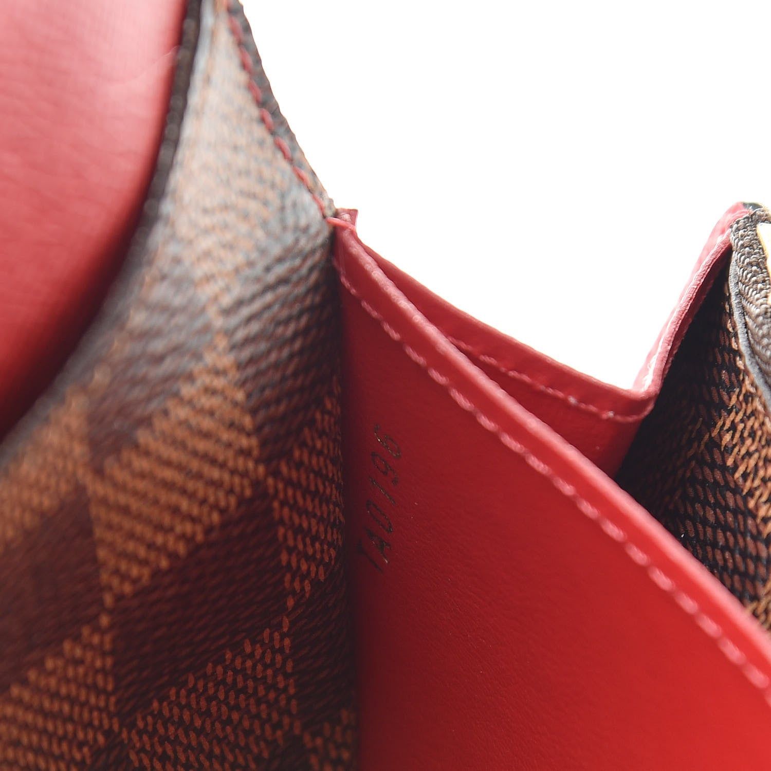 Louis Vuitton Damier Ebene Emilie Wallet Red 7 of 13