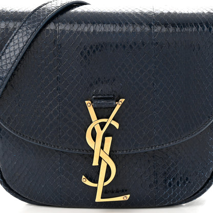 Saint Laurent Snakeskin Small Kaia Satchel Navy 8 of 11