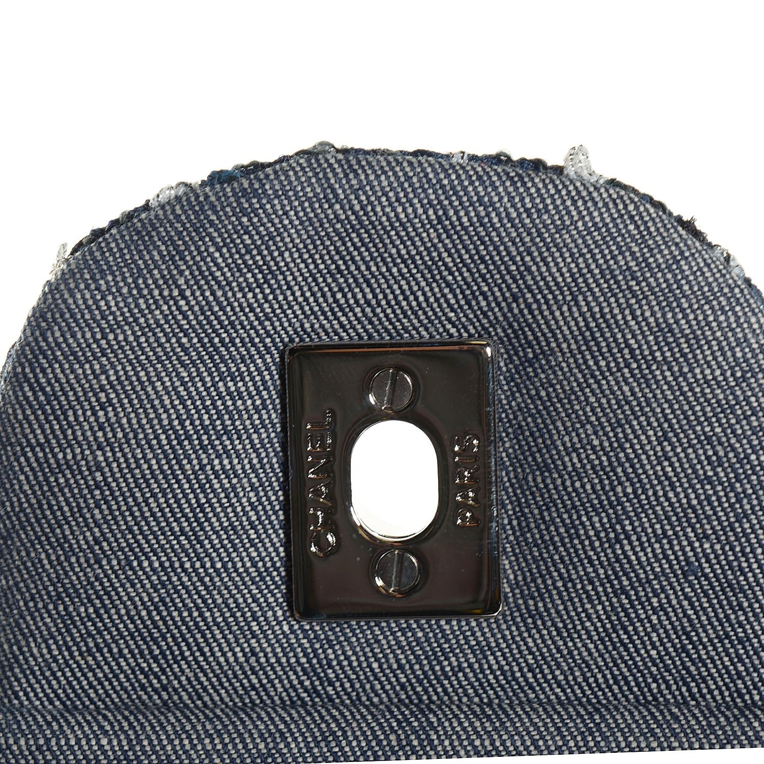 Chanel Denim Tweed Patchwork Medium Single Flap Blue 6 of 8