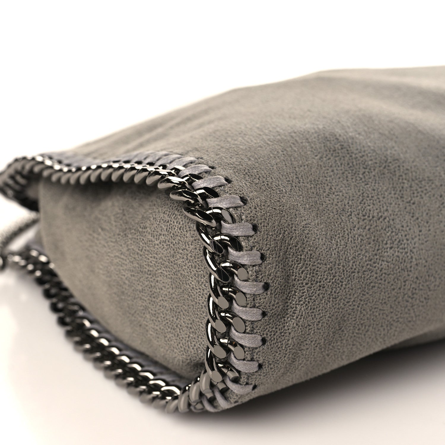 Stella McCartney Shaggy Deer Mini Falabella Fold Over Tote Light Grey 7 of 8