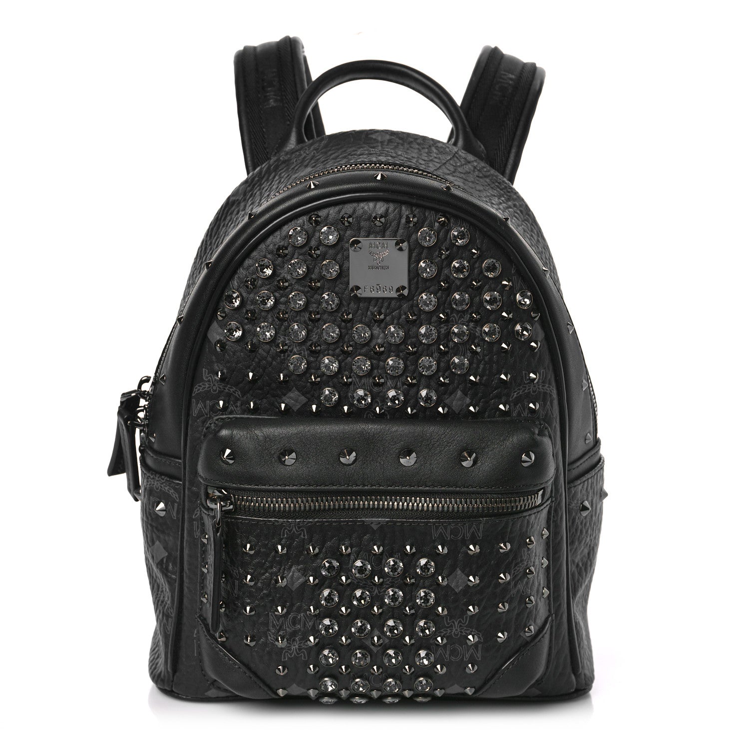 MCM Visetos Swarovski Mini Stark Diamond Backpack Black 1 of 8